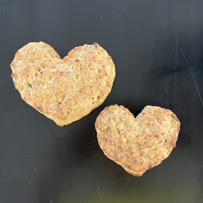 FMうす味ハート型ハンバーグ